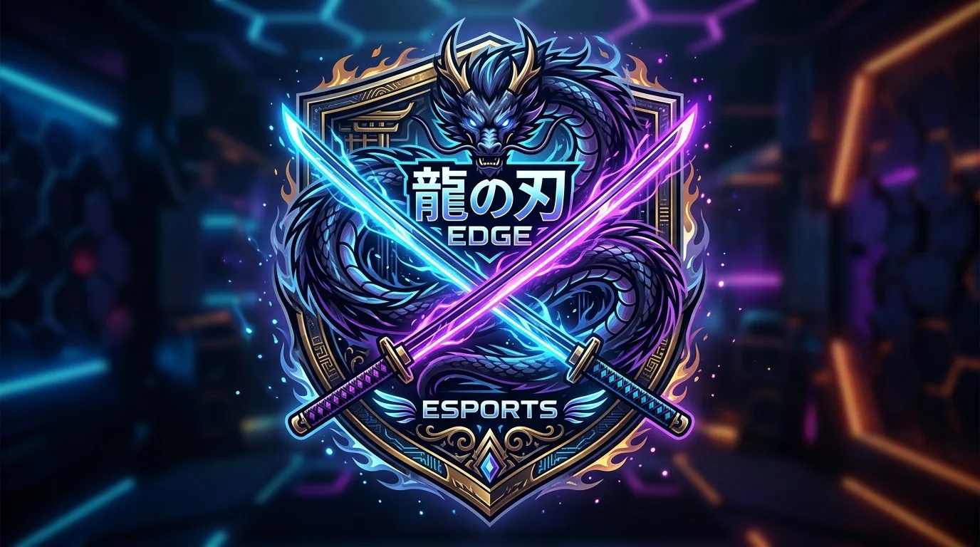 Anime Gaming Katana Dragon Crest Emblem