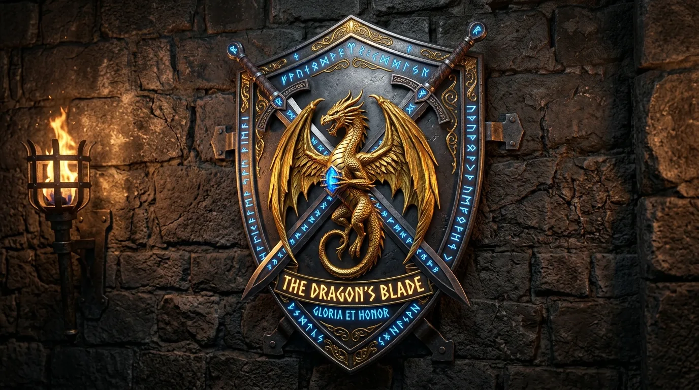 Best Guild Names Crest Emblem on Stone Wall