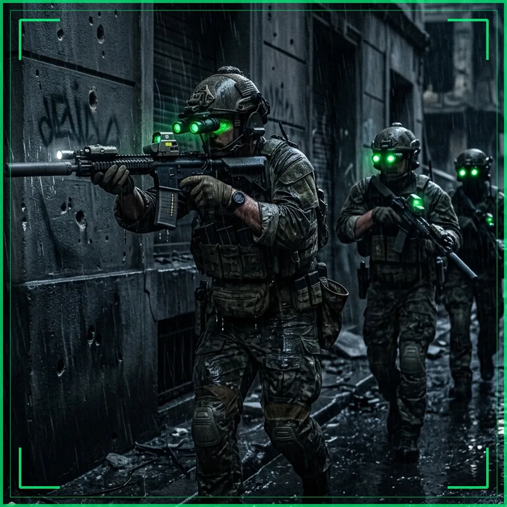 Tactical Call of Duty Special Ops Squad Patch with NVG Skull and Crossed Rifles