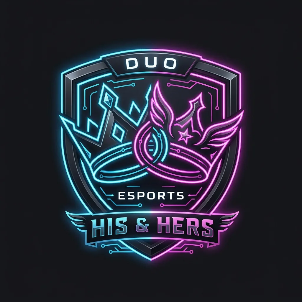 Matching His and Hers Esports Gaming Crowns Crest Badge