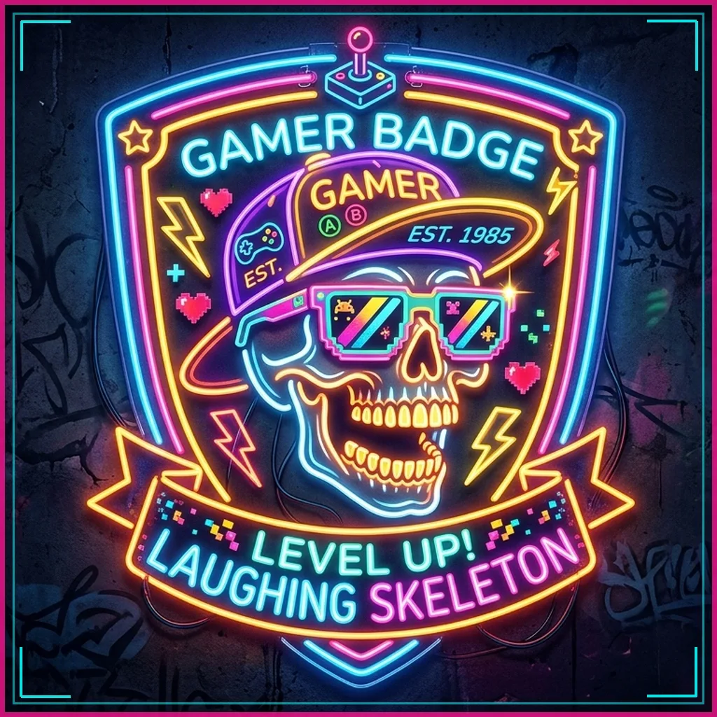 Hilarious Matching Gamertag Duo Shield Crest Badge