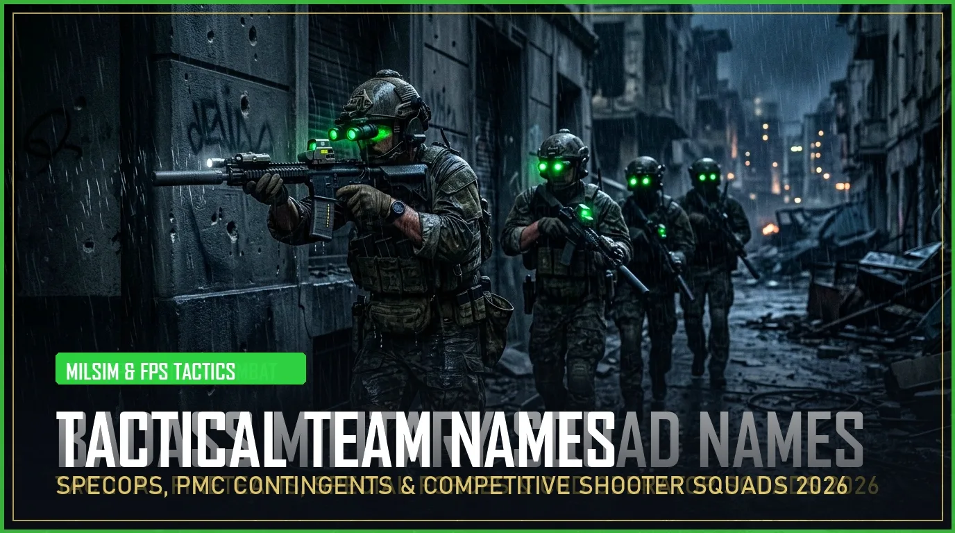 340+ Tactical Team Names (SpecOps, Milsim & Competitive FPS Squads for 2026)
